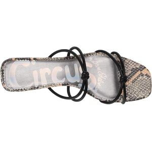 Circus by Sam Edelman Women's Black and Gray Snake print Sandals